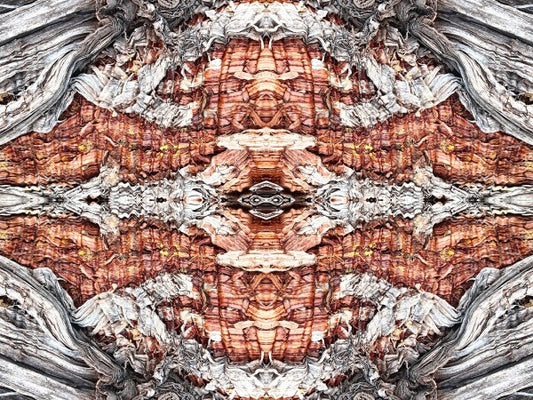 Our Lady 1 - Bring striking contrasts and holy flair to your walls with an inspiring 16" x 12" Acrylic Print of Mirrored Natural Wood
