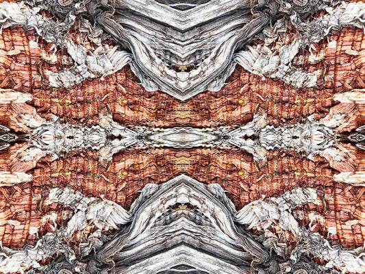 Our Lady 2 - Bring striking contrasts and holy flair to your walls with an inspiring 16" x 12" Acrylic Print of Mirrored Natural Wood
