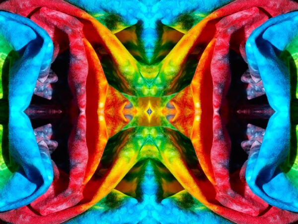 Get it On 4 - Smack your walls with bold color and design! Acrylic Print of Mirrored Colorful Tie-Dyed cloth.