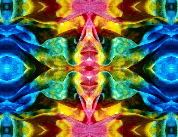 Serendipity 4 - Dig the good fortune of having happiness plunked on your walls! Canvas prints of Tie-Dyed Cloth 16" x 12" or 24"x 18"